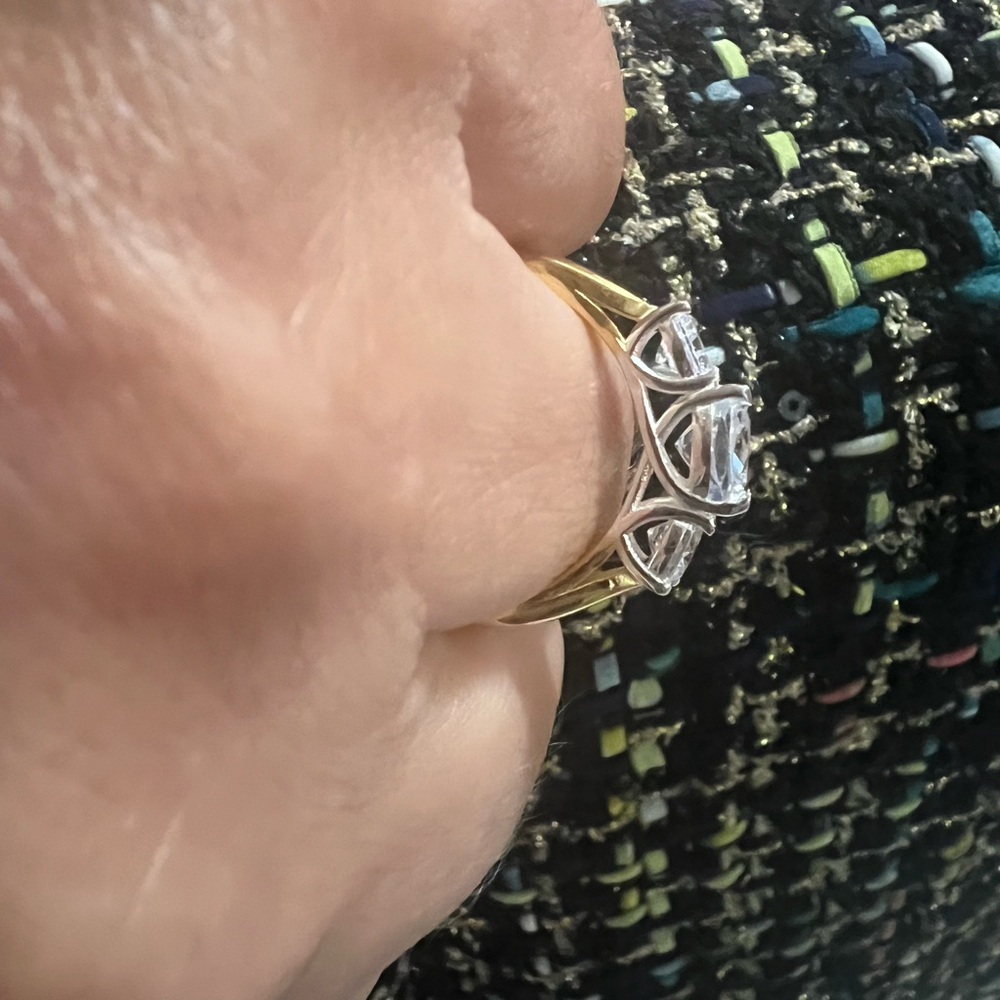 Timeless Three Stone Moissanite Ring - image 6